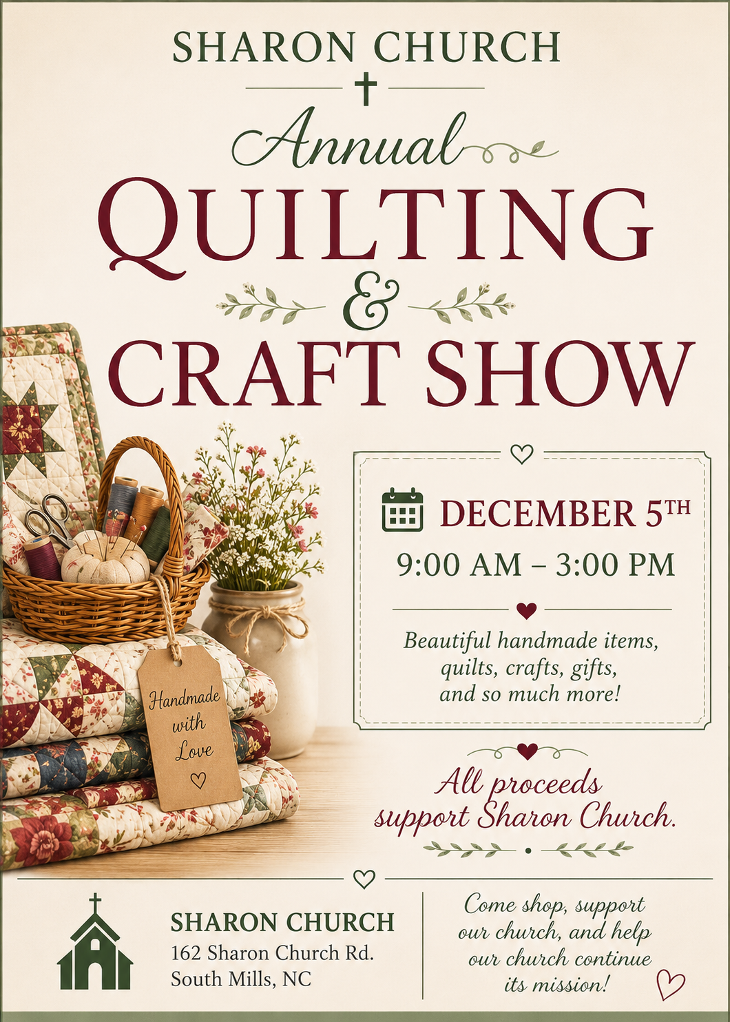 Sharon Church Quilt & Craft Show logo or photo